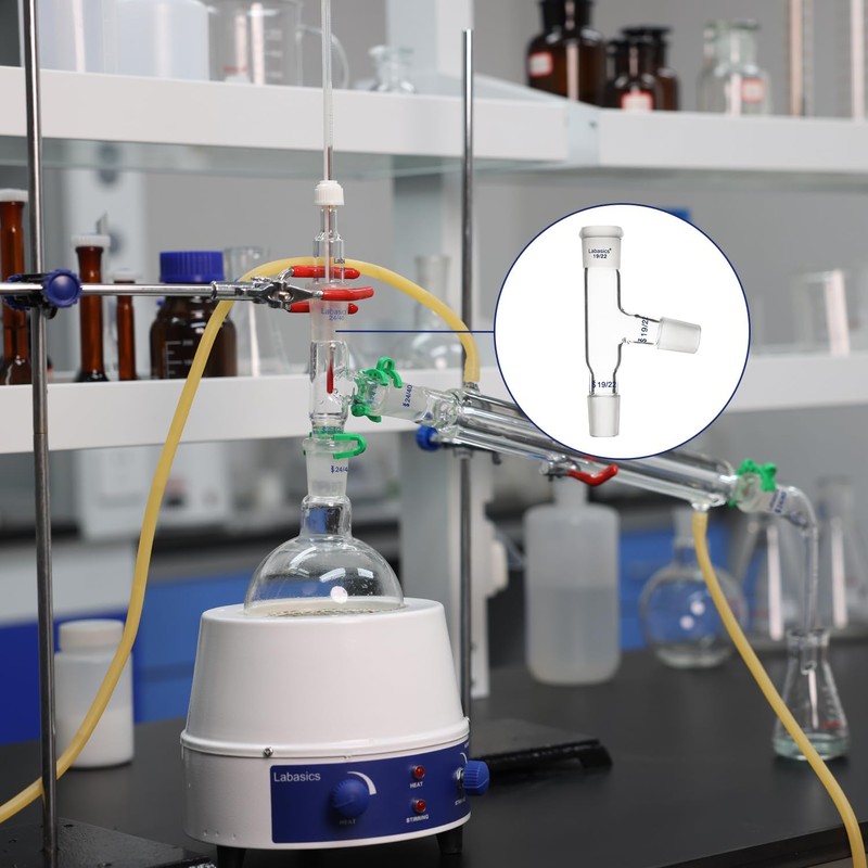 Labasics 3 Way Distilling Adapter with 24/40 Joints for Distillation
