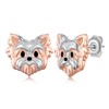Yorkie Earrings 925 Sterling Silver Yorkie Gifts Cute Animal Puppy