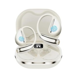 diujzld AI OWS Translator Earbuds, Leather Language Translator Earphone 144 Languages ONE Year Free Subscription, 3-in-1 Real-Time Translation Device（White）