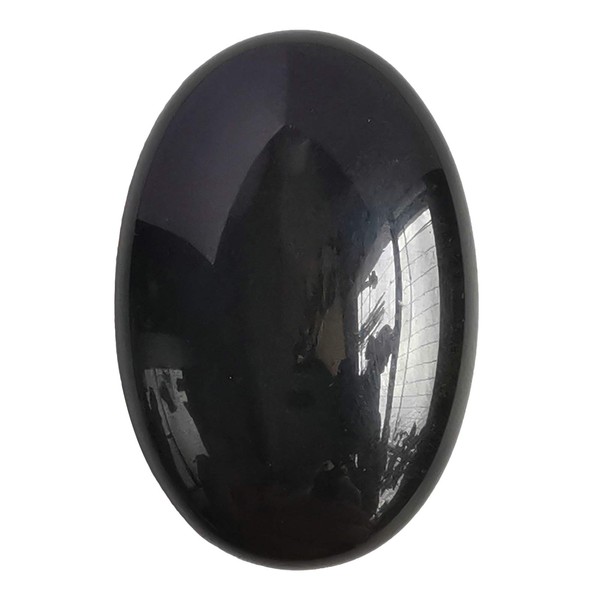 "N/A" Natural Black Obsidian Oval Palm Pocket Healing Crystal Massage Spa Energy Stone,Crystals and Healing Stones