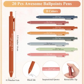 Moinchore 20 Sets Appreciation Gifts Bulk Thank You Being Awesome Notebook Spiral Weekly Planner Notebook Bamboo Pen Sticky Notepad Thank You Gift for Staff Employees(Bright Colors)