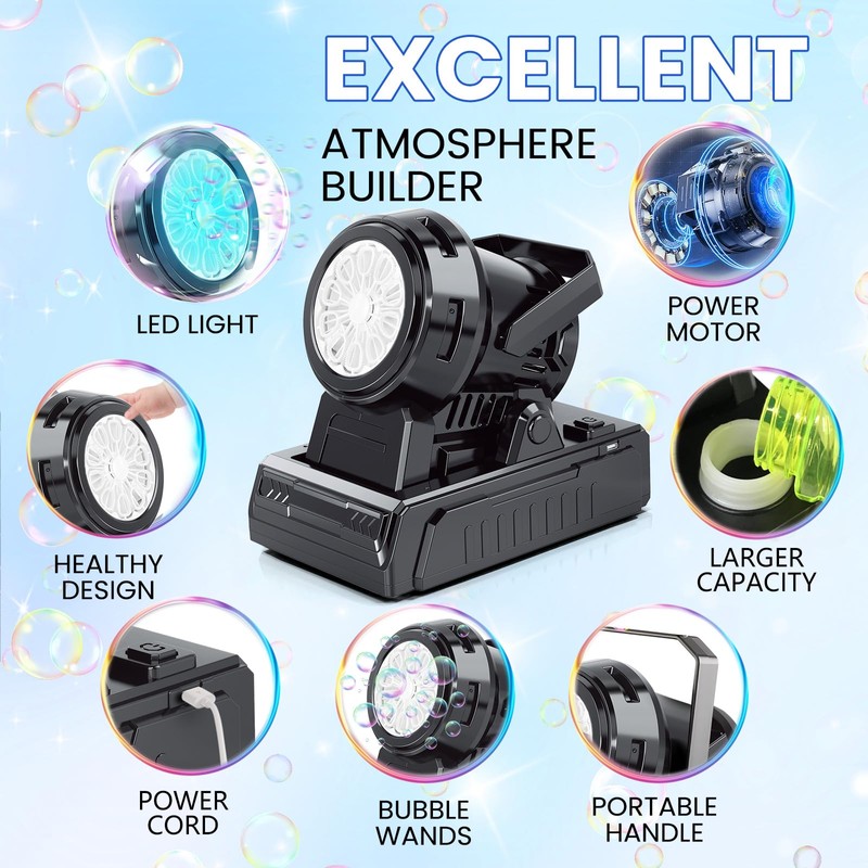 Tecnock Plug in Automatic Bubble Machine 3 Charging Methods Leak