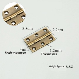 6Pcs Door Hinges,Brass Folding Hinges,Heavy Duty Ball Bearing for Gate,Window,Drawer 1.5inch Antique Brass