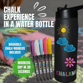 CHALKME Kids Craft Water Bottle - 20oz Stainless Steel, Decorate Your Own Water Bottle, Arts & Crafts Kit for Girls & Boys, Fun Birthday gift, Age 4-8 crafts. Christmas Gifts