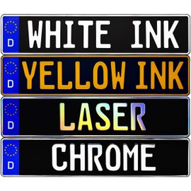 Custom Black German License Plate (Choose Side Band and Ink)