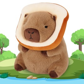 Achwishap Capybara - Peluche de peluche de Capybara, juguetes de peluche suaves de Capybara, juguetes de peluche Kawaii con pan portátil, regalos para niños y adultos (pan de Capybara, 12 pulgadas)