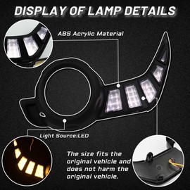 PGTOPONE Switchback White/Amber LED Front Fog Daytime Running Lamp w/Dynamic Flash LED Turn Signal light Feature For Toyota 4Runner 2014-up Accessories (FRONT FOG LIGHT)