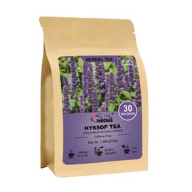 FullChea - Hyssop Tea Bags, 30 Teabags, 1.5g/bag - Premium Hyssop - Non-GMO - Caffeine-free - Support Digestion & Promote Relaxation