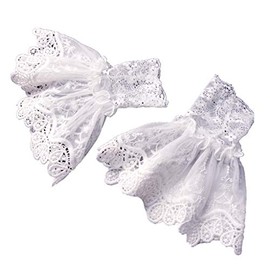 ZEKANXX Female Sweater Fake Sleeves Hollow Crochet Lace Horn Cuffs Wrist Warmers