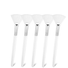 ZJchao 5Pcs Cepillo de Abanico Facial, Maquillaje Cepillo de Máscara de Ventilador Cepillos de Aplicador Suave Herramientas Cosméticas para Crema de Máscara de Barro, Maquillaje Facial