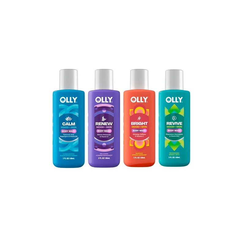 OLLY Body Wash Mixed Pack 4 Count to Restore Skin