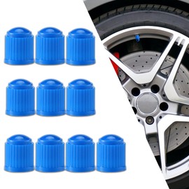 Piburth Tire Stem Valve Caps with O Rubber Ring, Dustproof Airtight Seal Wheel Stem Covers, Universal Accessories for Cars, SUVs, Bicycles,Trucks and Motorcycles (Blue, 10PCS)