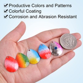 Fishing Spinners Colorado Blades Walleye Spinner- 50Pcs Colorful Colorado Painted Spinner Blades for DIY Lure Making Kit Inline Spinners Crawler Harness Walleye Rig