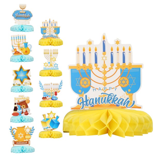 CHALA Pack of 9 Hanukkah Decoration Hanukkah Table Decoration Honeycomb
