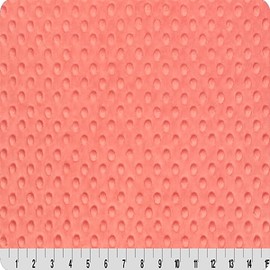 Pico Textiles 1 Yard - Coral Minky Dimple Dot Fabric - Sold by The Yard - Ideal for Blankets, Robes, Soft Toys & Baby Apparel