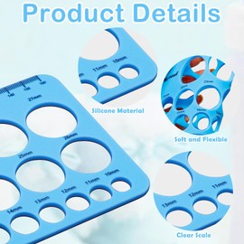 Nipple Rulers for Flange Sizing, Silicone & Soft Flange Size Measure for Nipples, Nipple Flange Measuring Tool with 1.5m Soft Tape Measure, Nipple Sizer Nipple Measurement Tool for Flanges (Blue)