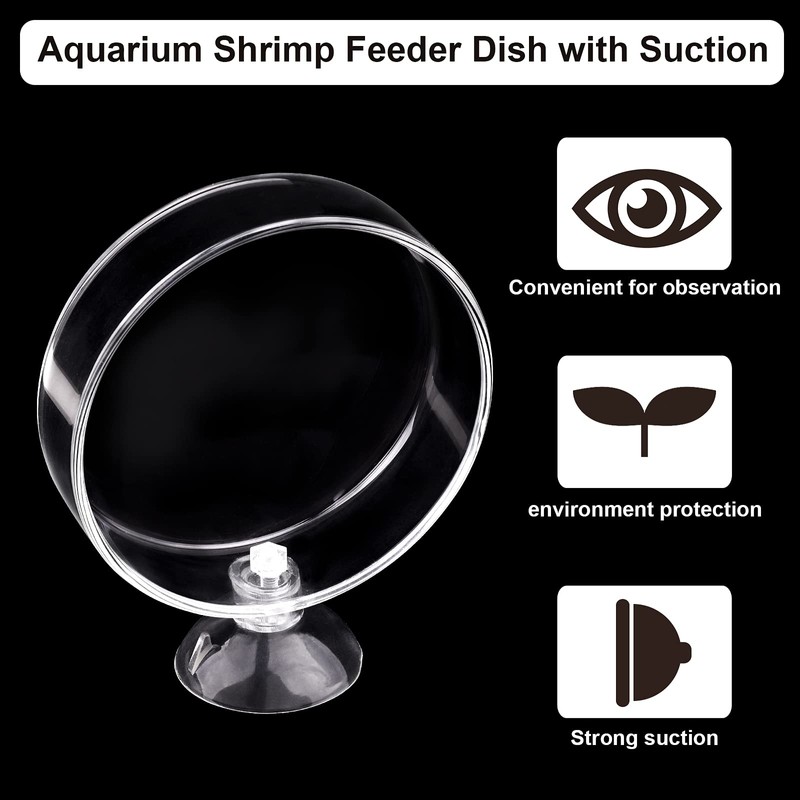 WEAVERBIRD 60mm Aquarium Shrimp Feeder Dish with Suction Glass Fish