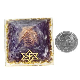 Nupuyai Healing Stone Pyramid Gemstone with Copper Wire Reiki Crystal Pyramid Positive Energy for Chakra Healing Meditation and Feng Shui Decoration 50 x 50 mm