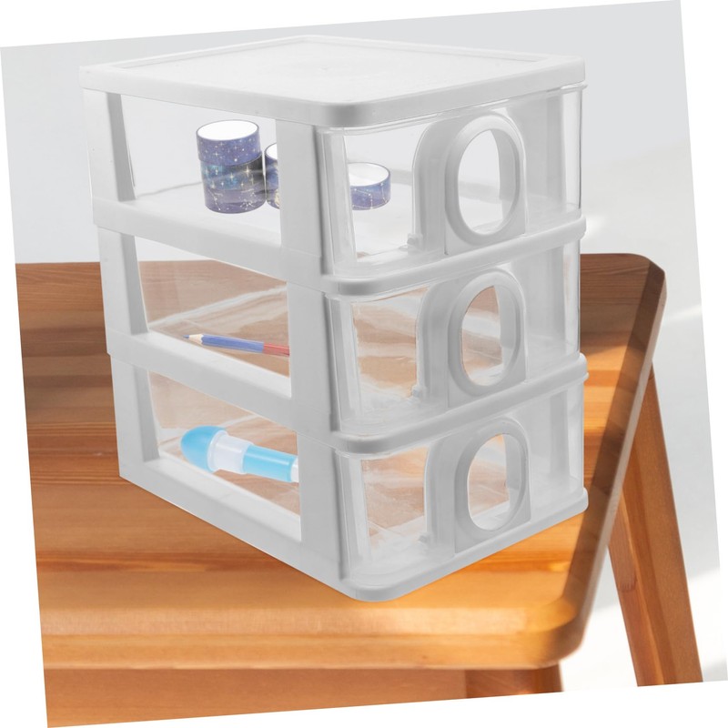 Levemolo Storage Organizer for Office Transparent Desk Organizer Box Compact