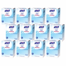 PURELL Cottony Soft Hand Sanitizing Wipes, Individually Wrapped, 40 Individually Wrapped Sanitizing Wipes in Self Dispensing Display Box (Pack of 12) - 9025-12