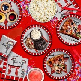 Ninja Warrior Birthday Party Supplies Set Plates Napkins Cups Tableware Kit for 16