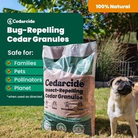 Cedarcide Lawn, Home & Garden Cedar Granules | Repels Fleas, Ticks, Ants & Mosquitoes | Smells Great, Easy to Use | Family & Pet Safe | 4 Bags (32 Lbs)