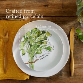 Rosanna Erbe Italiane Pasta Bowls, Set of 4, 8.25" – Porcelain Pasta Bowl, Perfect Shallow Bowls, Dishwasher & Microwave Safe, Porcelain Bowl Plates