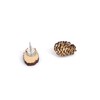 Pinecone Wood Stud Earrings | Nature Jewelry