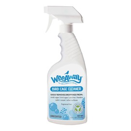 Wee Away Bird Cage Cleaner for Small Cages, Droppings Remover, Enzyme Cleaning Spray for Perches, Feeders, and Walls, Unscented, 16 fl oz
