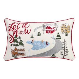Tosleo Christmas Pillow Covers Christmas Ice Rink Throw Pillow Cover 12x 20 Inch Set of 2 Christmas Party Decorations Winter Holiday Cushion Case for Sofa Couch Bed Living Room