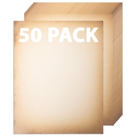 50 Pack Classic Aged Paper | Vintage Stationary Paper | Use for Creating Timeless Writing, Drawing, Sketches, Painting Projects | Ink Jet and Laser Printer Friendly | 8.5 x 11 Inches 50 Sheets