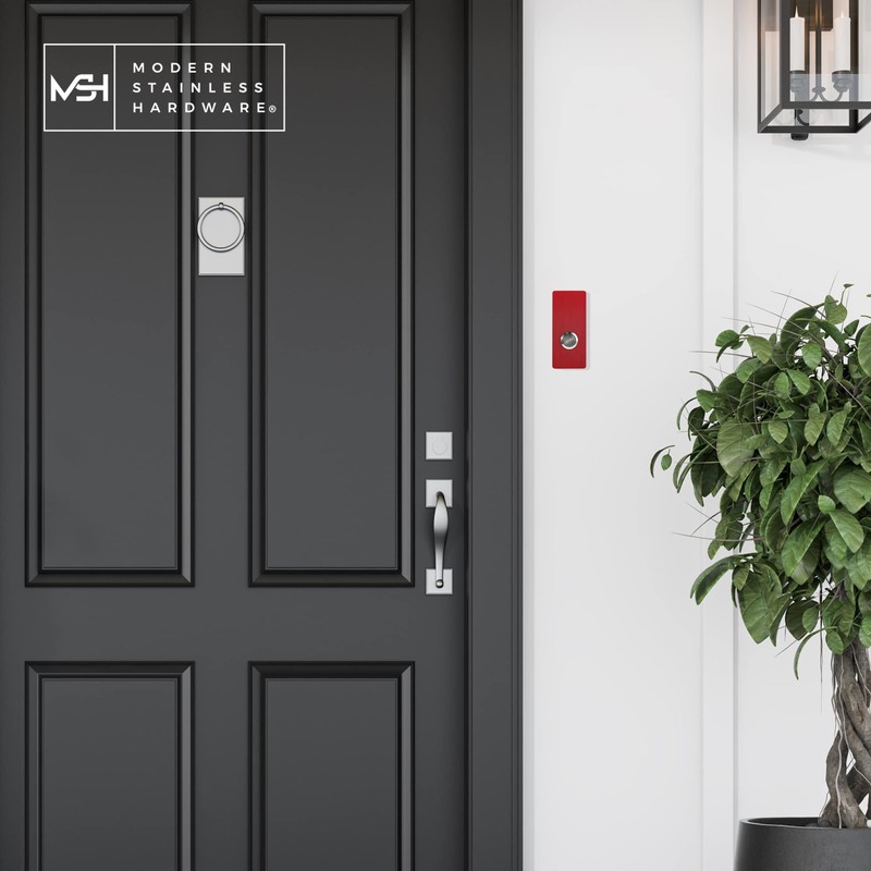 MSH Modern Stainless Hardware Model R7 Red Doorbells, R-Series Anodized