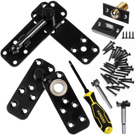 Hidden Pivot Hinge for Secret Door & Murphy Bookcase,570Lbs Load-Bearing,360°Rotation Hidden Door Hardware Set with Sturdy Steel,Smooth Bearing Design 1Set (Black)