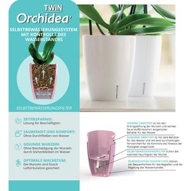 Santino Self-Watering Pot with Wick System and Water Level Indicator for Indoor Use, Orchid Pot Diameter 16.5 cm, Anthracite, 3.3 L