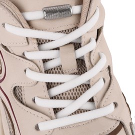 YOLCAR Oval Elastic No Tie Shoe Laces with Buckle Lock, Universal Shoelaces for for Various Shoes, White