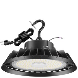 BFT 150W UFO LED High Bay Light 5000K 22500LM High Bay led Shop Lights 0-10V Dimmable,600W HID/HPS Replacement,5' Cable with Plug,IP65 Hanging Hook,Shop Lights for Warehouse Garage Gym,Workshop