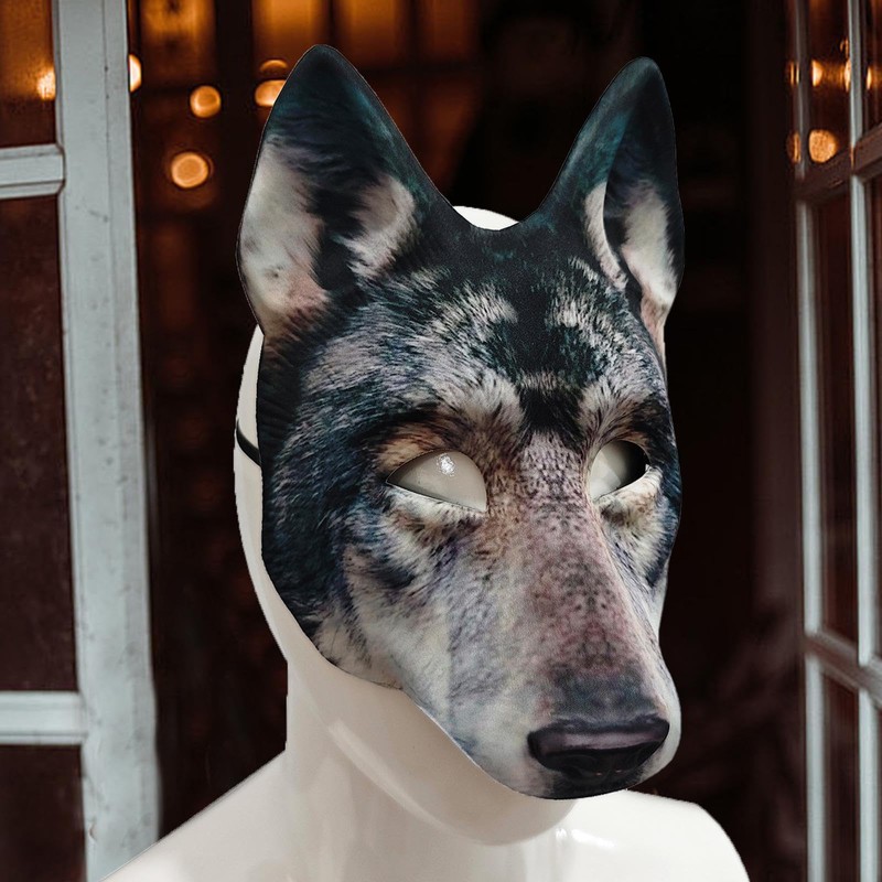 Qianly Wolf Head Mask Wolf Cover for Fancy Dress Party