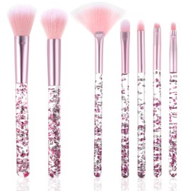 WLLHYF 7 pezzi ventaglio Pennelli Trucco Premium Set accessori cosmetici professionale per Fondotinta Correttori pennello sfumatura ombretto Arrossito