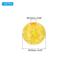 PATIKIL 120pcs Acrylic Beads, 12mm Cute Beads Bulk Spacer Bead Bubble Ab Crystal Plastic Candy Loose Round Pearl Bead,Orange