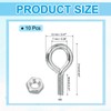 PATIKIL M3x8mm Eye Bolts, 10 Pcs Carbon Steel Threaded Eyebolt