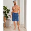 GYS Men's Bamboo Pajama Bottom Lounge Shorts, Prussian Blue, X-Large