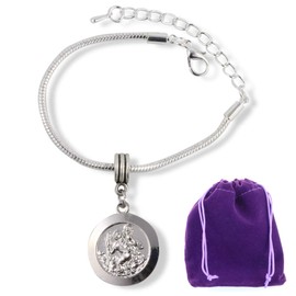 Emerald Park Jewelry Saint Christopher Snake Chain Charm Bracelet