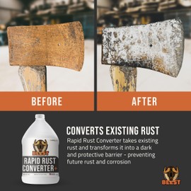 BEEST Rapid Rust Converter for Metal - Professional Grade Rust Inhibitor for Metal, Rust Reform & Rusty Metal Primer, Rust Neutralizer for Metal to Paint Over Rust & Rust Remover for Metal -1 Gallon