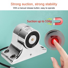 Electromagnetic Door Holder, Stainless Steel Door Stopper, 55 kg, Suction Door, Electric Magnetic Access Control Lock
