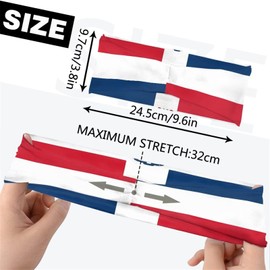 Biyejit Dominican Flag Women Men Sport Headband Youth Kids Stretch Moisture-Wicking Running Sweatband for Gym Fitness, Workout, Basketball,Yoga