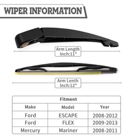 HODEE Rear Wiper Arm Blade Nut Set-Replacement for Ford Escape 2008-2012,FLEX 2009-2019,Mercury Mariner 2008-2011,Mazda Tribute 2008-2011,Back Windshield Wiper Assembly with Window Wiper Cap Cover