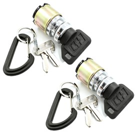 (2 Pack) HD Switch Keys Switch Replaces Club Car 1012415 Golf Cart Gas 1984-1995 4 Terminals 2615, Keys-15 & Free Carabiner