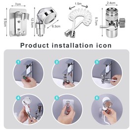Greyoe Hand Shower, Shower Head Set for Sink, Kitchen Sink, Shower Set with Spring Hose and Holder, Suitable for Washing Hair in Sink, Bath