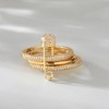 BLBLJERY Safety Pin Gold Stackable Rings for Women Non Tarnish