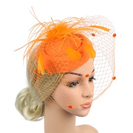Roaring 20s Flapper Accessory for Women Great Gatsby 1920s Accessories for Women Elegant Headpiece C08-Orange